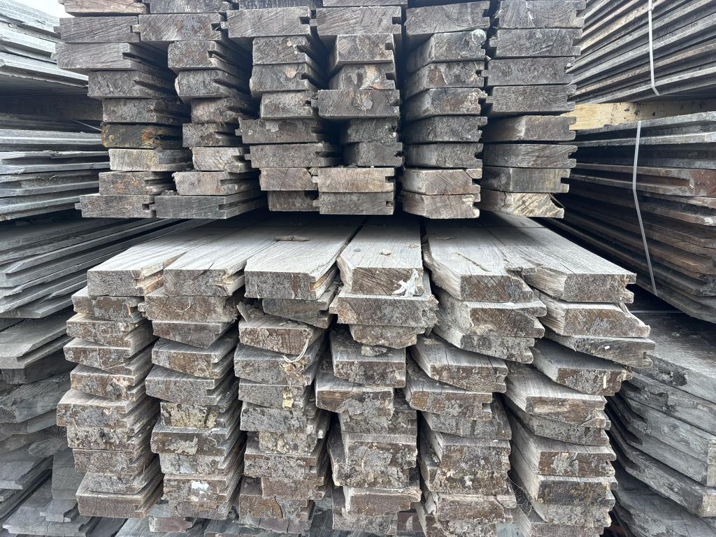 Gebruikte Hardhouten Damwandplanken – 5 cm dik, 450 cm lang