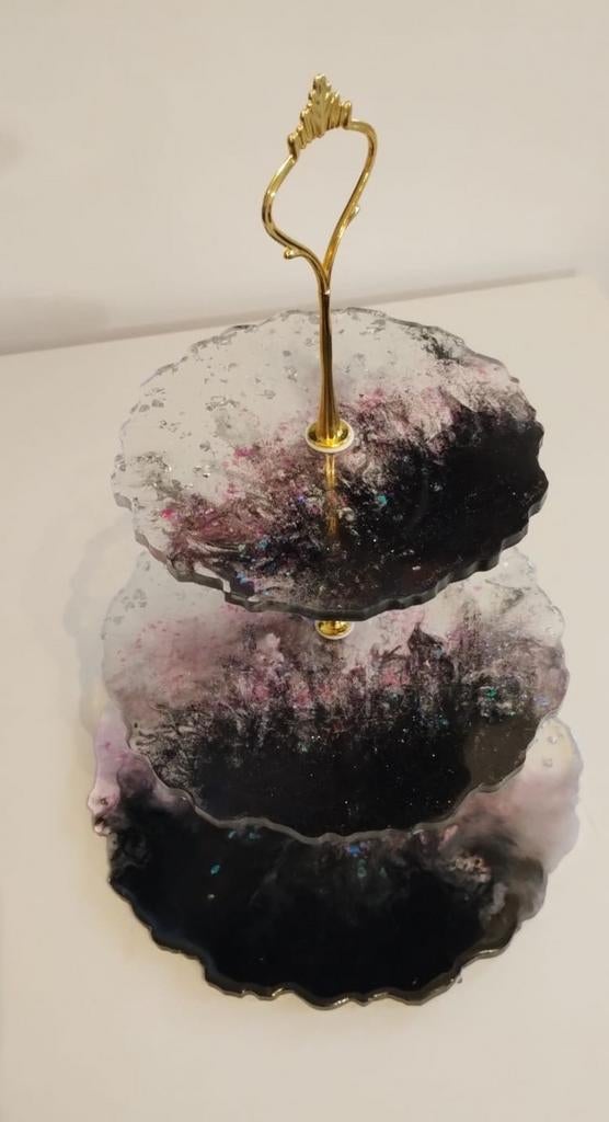 Etagere met 3 lagen (fruit of cake), Ophalen, Nieuw, Rond