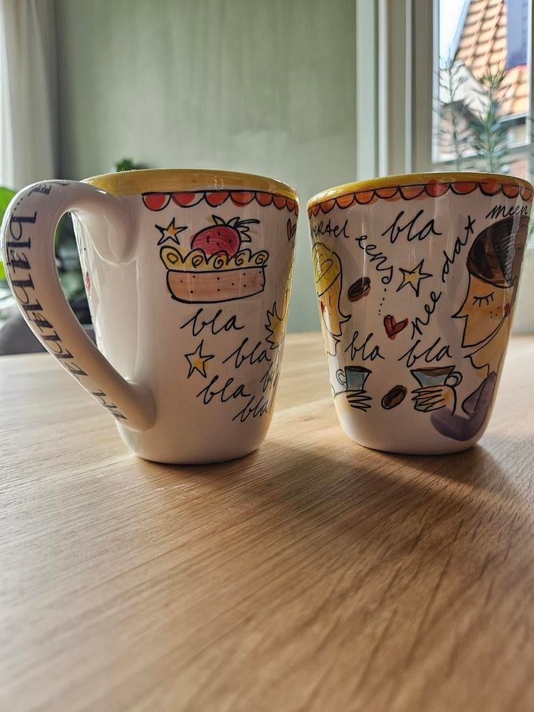 Blond mokken, Ophalen of Verzenden, Aardewerk, Overige stijlen, Kop(pen) en/of Schotel(s)