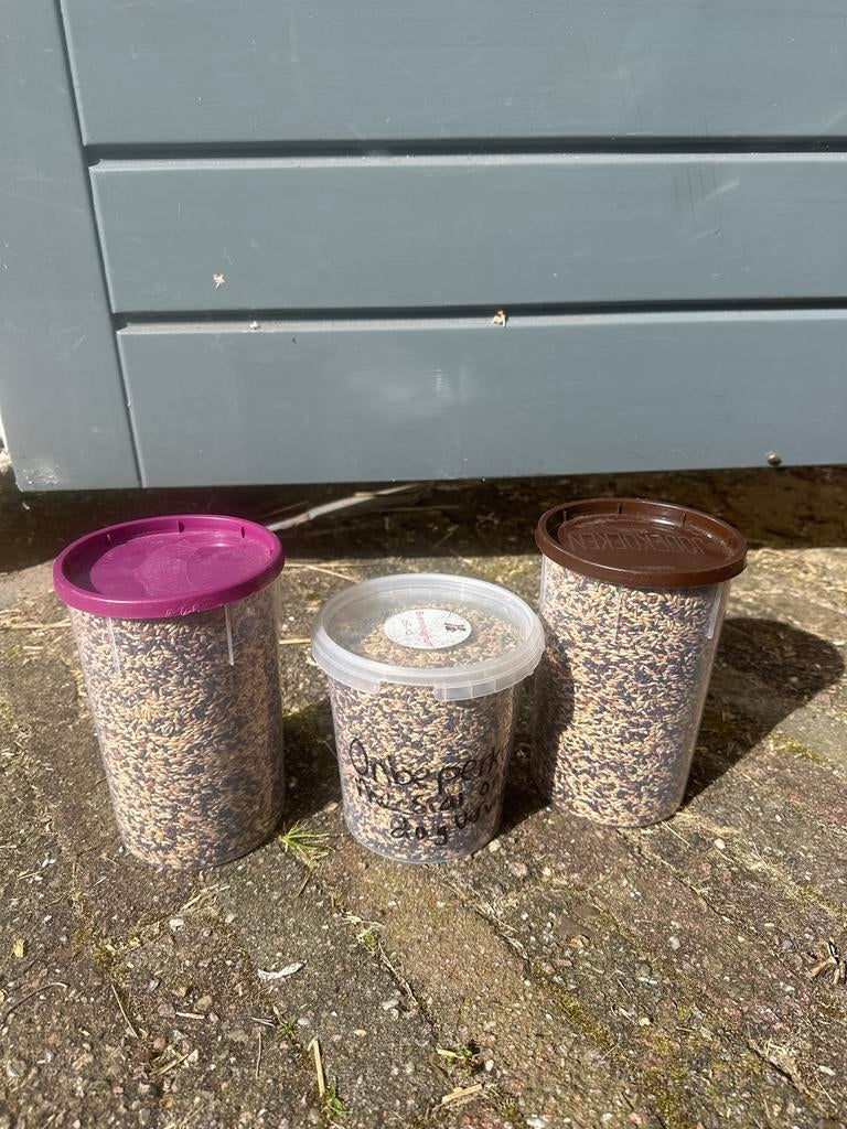 Kanarie voer/zaad - 3 potten, Dieren en Toebehoren, Ophalen of Verzenden, Zo goed als nieuw, Eten en Drinken