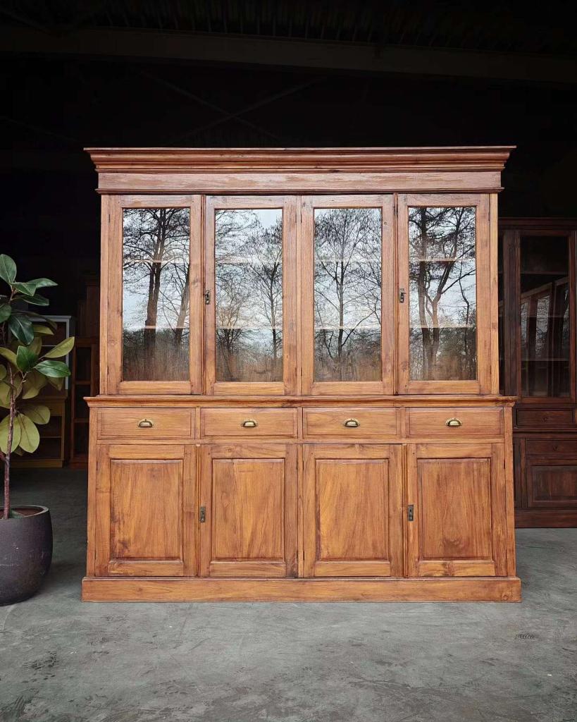 Oude Buffetkast | Servieskast | Grote Vitrinekast #9562, Ophalen of Verzenden
