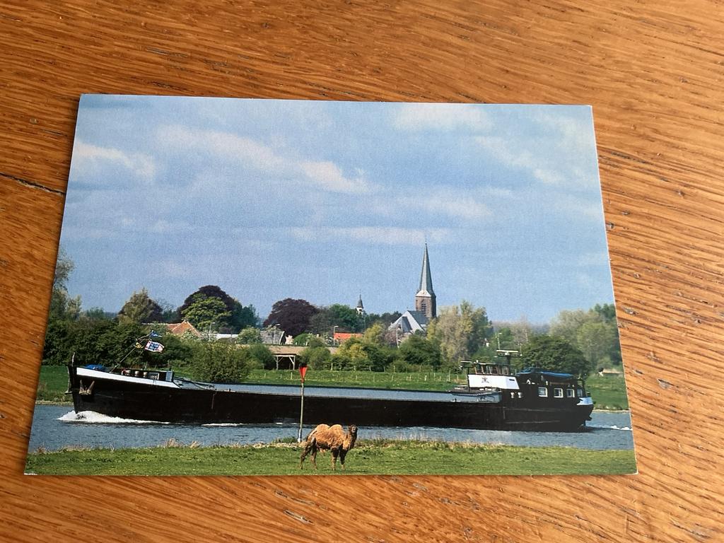 S473 de Lek bij Everdingen binnenvaart plakresten, Ophalen of Verzenden, Gelderland