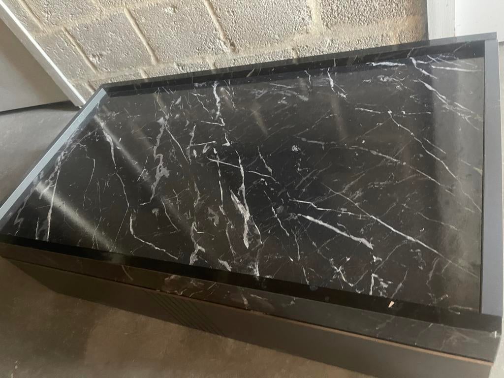 Moderne salontafel met marmerlook blad, Overige materialen, Gebruikt, 100 tot 150 cm, Minder dan 50 cm