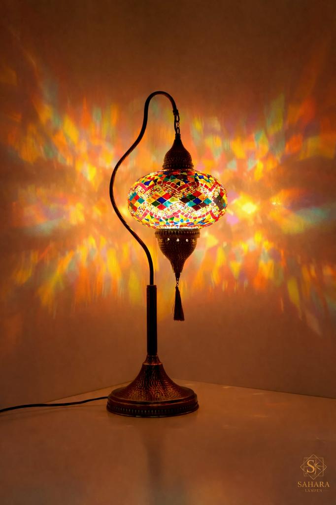 Luxe Turkse mozaïek nachtlamp H: 73cm B: 25cm, 50 tot 75 cm, Nieuw, Ophalen of Verzenden, Glas