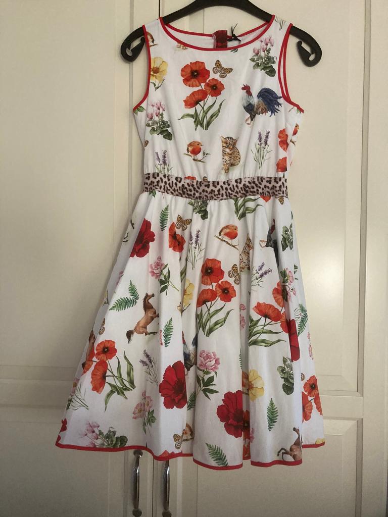 Monnalisa jurk wit met bloemen en dieren maat 158 nieuw!, Kinderen en Baby's, Kinderkleding | Maat 158, Meisje, Nieuw, Ophalen of Verzenden