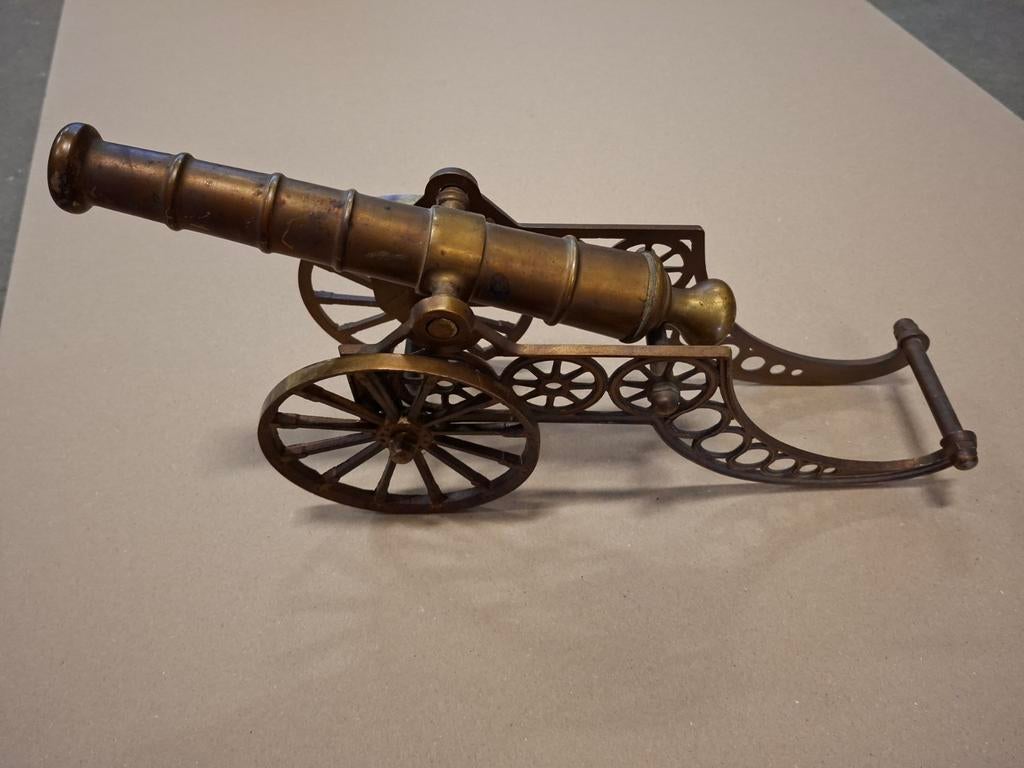 Vintage Messing Sierkanon - Gedetailleerd Decoratief Stuk, Antiek en Kunst, Ophalen of Verzenden