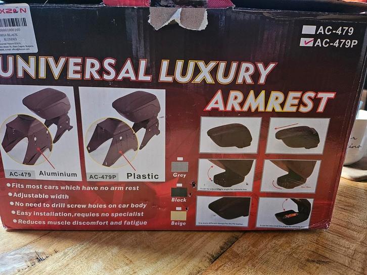 Universele armleuning  zwart, Auto-onderdelen, Interieur en Bekleding, Opel, Nieuw, Ophalen of Verzenden