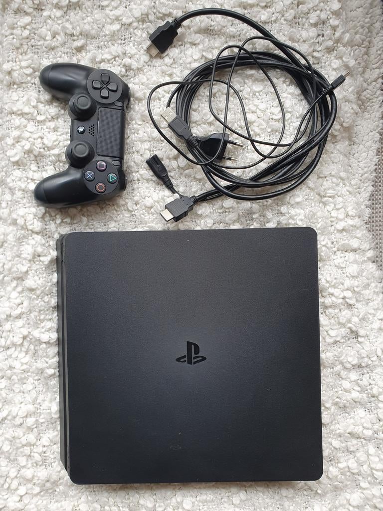 PS4 Slim inclusief controller en games playstation, Spelcomputers en Games, Spelcomputers | Sony PlayStation 4, Ophalen of Verzenden