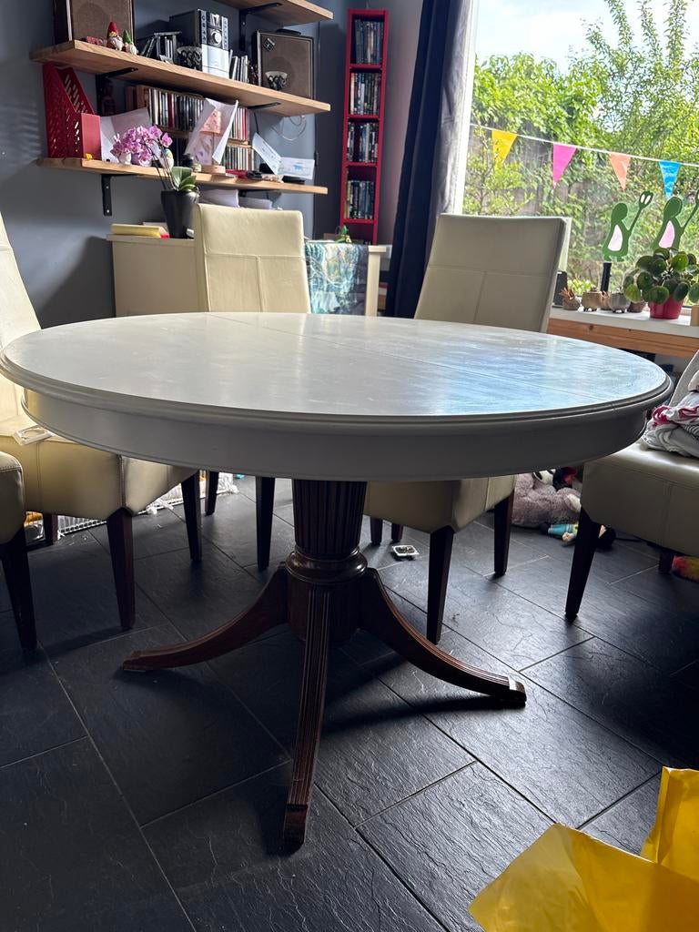 Ronde uitschuifbare eettafel 120 cm, Huis en Inrichting, Tafels | Eettafels, Ophalen, Gebruikt, Rond, 100 tot 150 cm