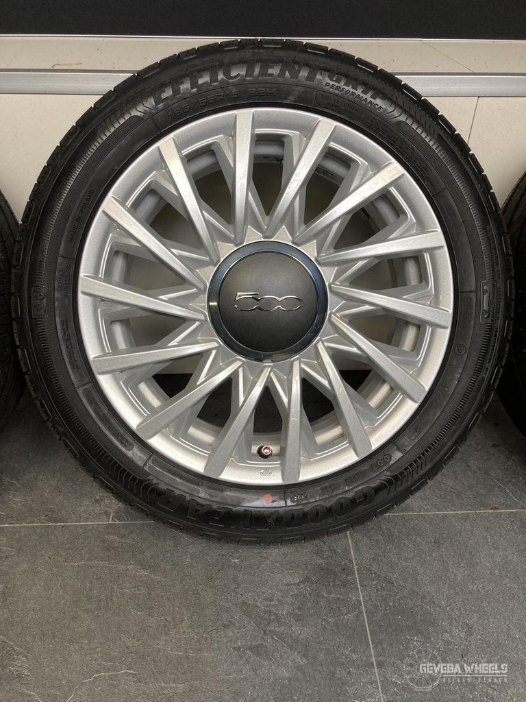15” originel Fiat 500 velgen + banden 4x98 185/55/15 5202775, Auto-onderdelen, Banden en Velgen, Gebruikt, 15 inch, -, -