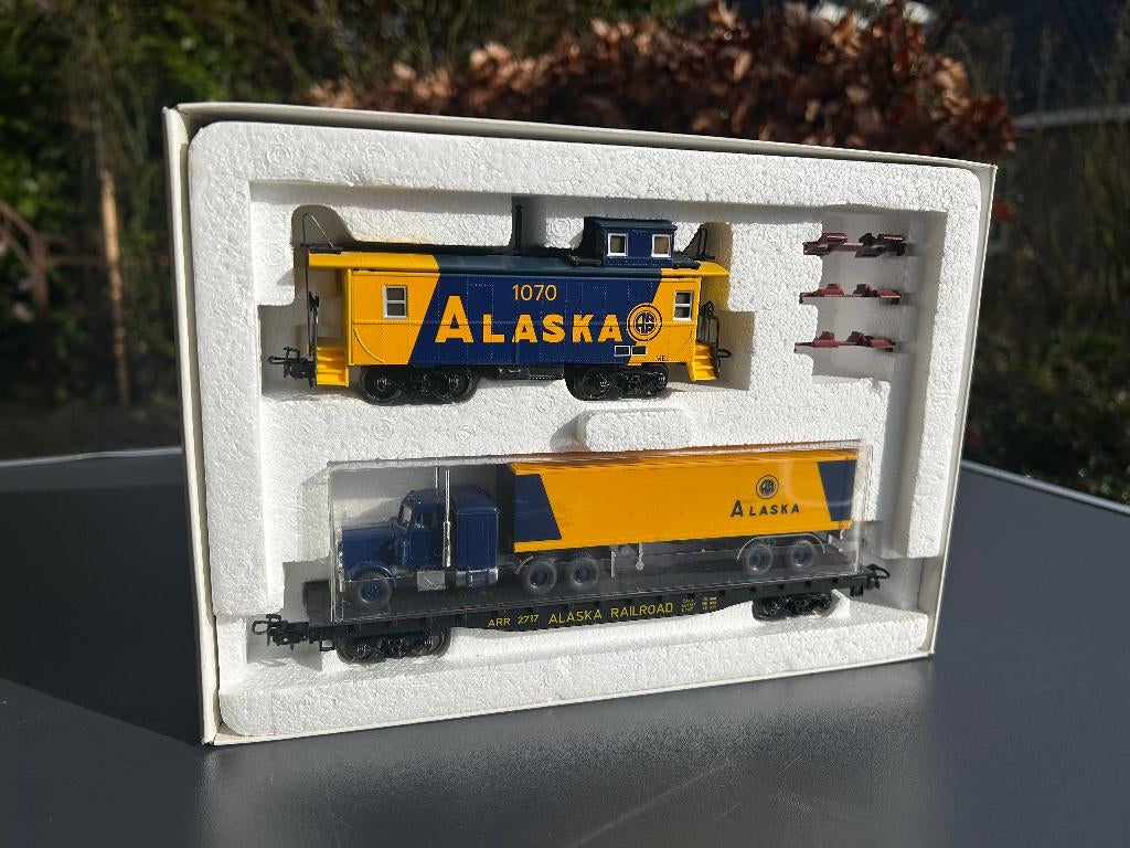 Marklin H0 OVP 4857 2-delige wagonset ALASKA USA., Hobby en Vrije tijd, Modeltreinen | H0, Wisselstroom, Ophalen of Verzenden