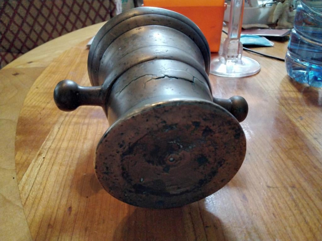 Antieke bronzen vijzel., Ophalen of Verzenden