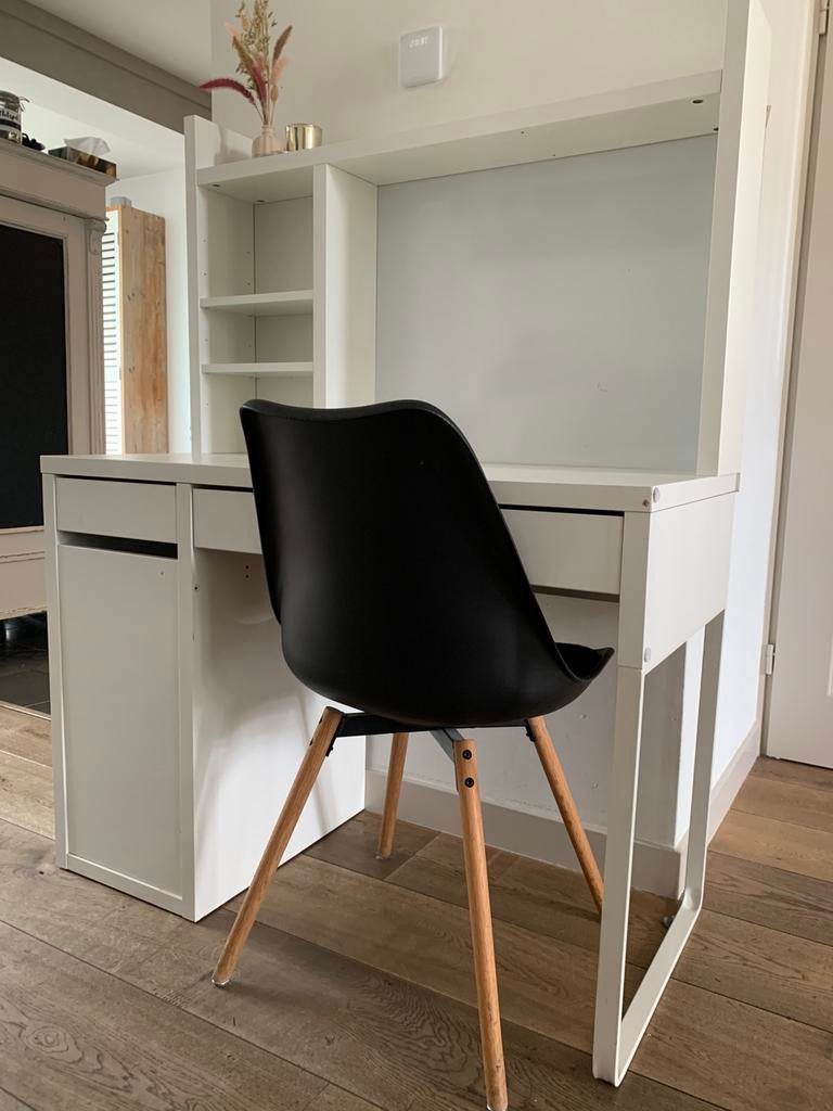IKEA buro, met bovenstuk en stoel, Ophalen, Gebruikt, 70 tot 120 cm