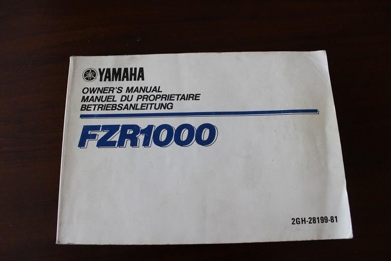 Yamaha FZR1000 1987 motorcycle owner's manual FZR 1000, Motoren, Ophalen of Verzenden, Yamaha