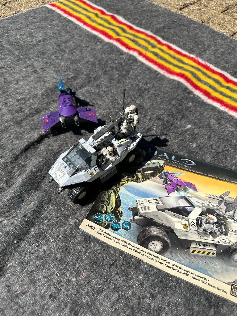 Mega Bloks Halo UNSC Rocket Warthog 96805 + instructies, Kinderen en Baby's, Speelgoed | Bouwstenen, Ophalen, Gebruikt, Megabloks