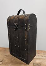 LEUKE OUDE BROCANTE HOUTEN WIJNKOFFER, Gebruikt, Ophalen of Verzenden, Minder dan 5 flessen, Minder dan 50 cm