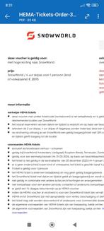 Ticket Snowworld 4 uur, Eén persoon, Ticket of Toegangskaart