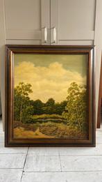 Groot antiek schilderij met houten lijst, Ophalen