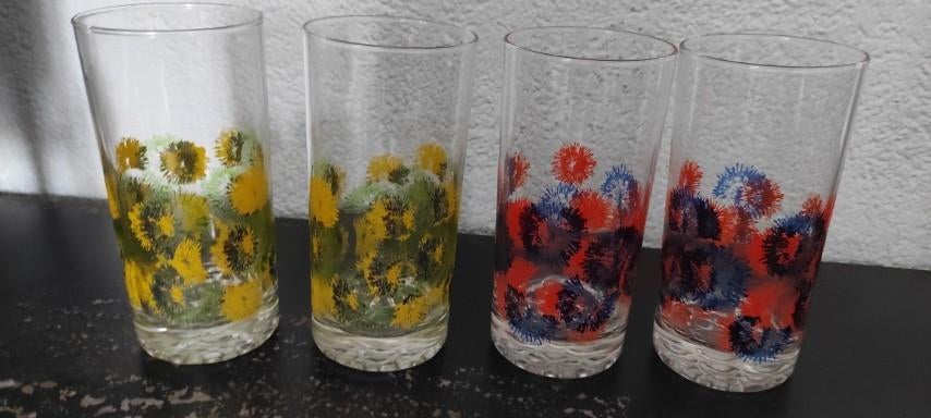 Vintage limonadeglazen 4x, Glas of Glazen, Ophalen of Verzenden, Overige stijlen, Glas