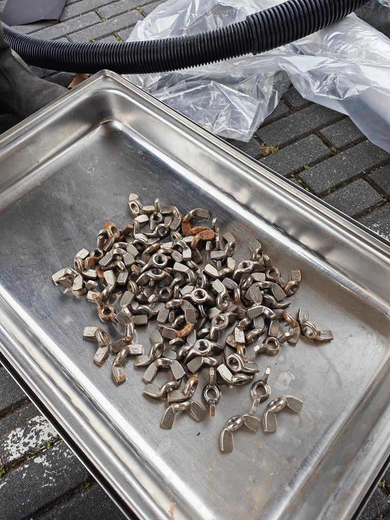 Partij RvS vleugelmoeren M10, Ophalen of Verzenden, Rvs