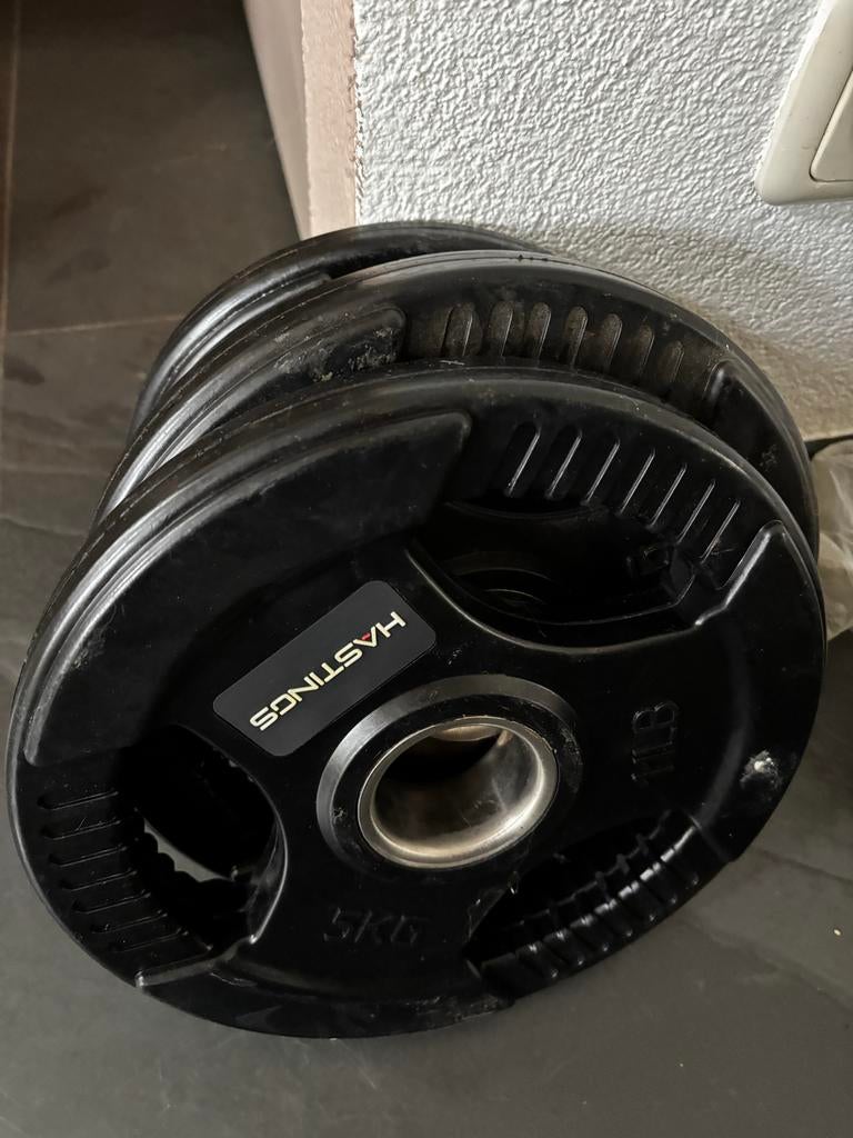 Hastings gewichten 5kg en 2.5kg, Ophalen, Nieuw, Armen, Halterschijven