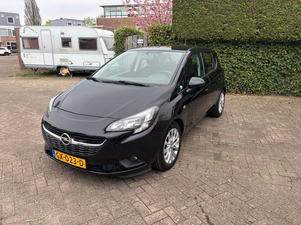 Opel Corsa 1.0 Turbo 2015 – Zwart – APK 17/04/2027 –, Auto's, Opel, Voorwielaandrijving, Stof, Zwart, Origineel Nederlands