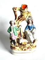 Antieke Staffordshire Spill Vase - Herder en Vrouw, Ophalen of Verzenden