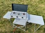 Camping keuken met kookplaat en twee gasflessen, Ophalen, Gebruikt