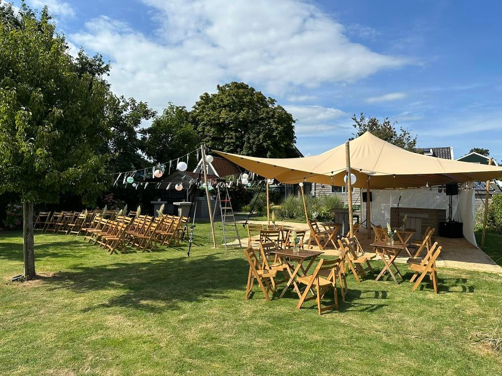 Stretchtent huren  bruiloft tuinfeest verjaardag, Tuin en Terras, Ophalen of Verzenden, Zo goed als nieuw, Minder dan 5 meter