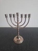 Zilverkleurige menora, Ophalen of Verzenden, Koper of Brons