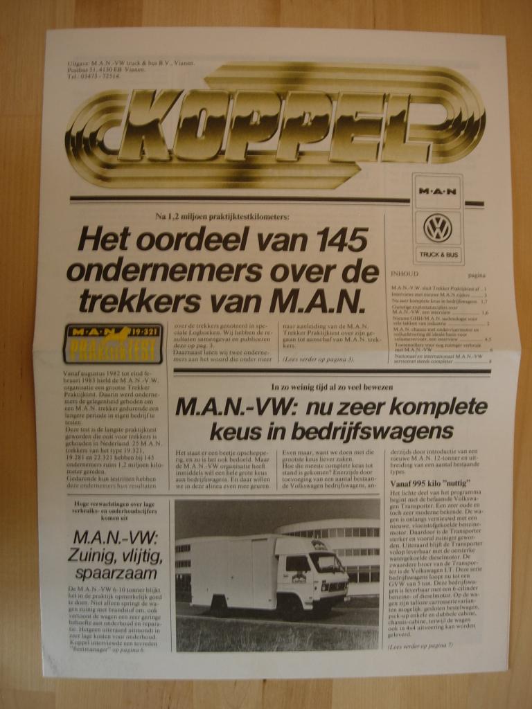 MAN Diesel / Volkswagen Krant Magazine 1983 VW, Ophalen of Verzenden, Zo goed als nieuw, MAN DIesel, Volkswagen
