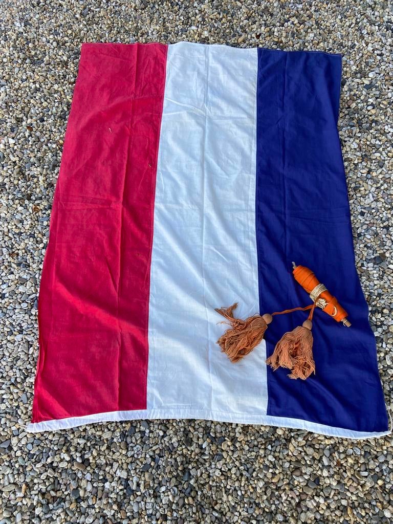Degelijke ouderwetse katoenen Nederlandse Vlag met wimpel, Ophalen of Verzenden, Zo goed als nieuw