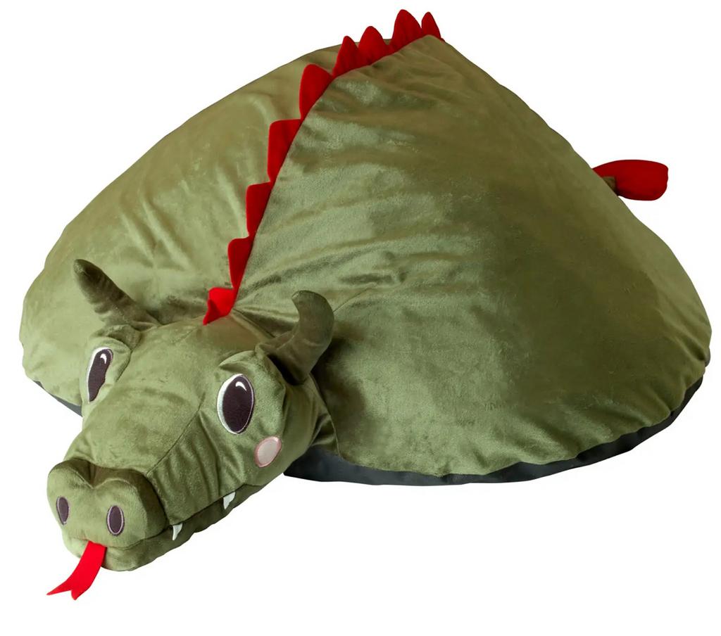 IKEA JÄTTELIK Draak Zitzak - Groen, Ophalen of Verzenden, Gebruikt, Jongen of Meisje