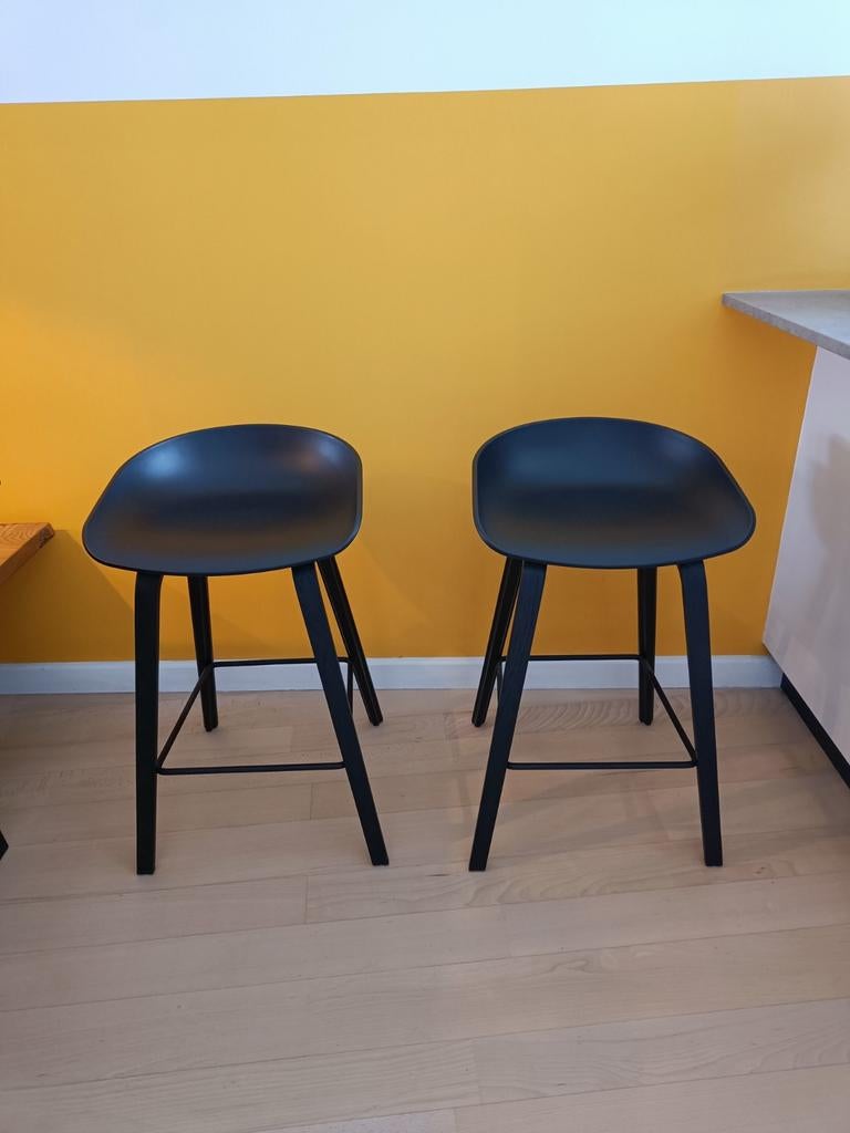 Hay barkrukken zwart 65 cm, Huis en Inrichting, Barkrukken, 2 krukken, Ophalen, Zo goed als nieuw, 60 tot 90 cm