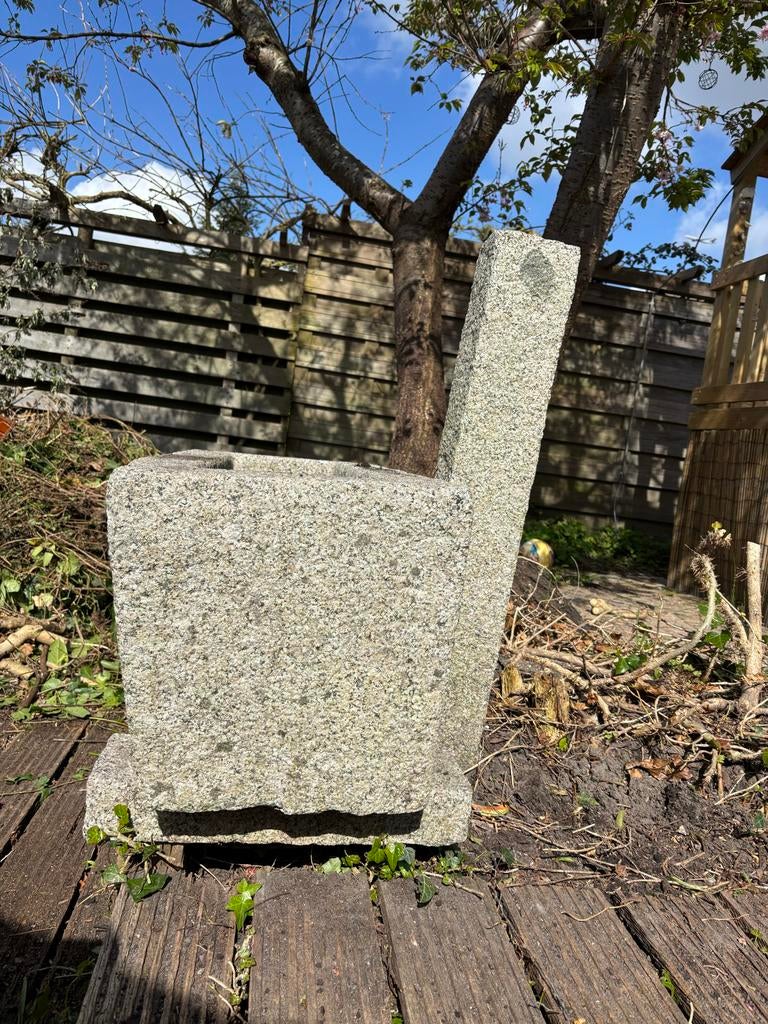 Granieten bloembak, Tuin en Terras, Bloembakken en Plantenbakken, Steen, Gebruikt, 100 cm of meer, Ophalen of Verzenden