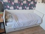 Wit ikea bed met lades, Gebruikt, Eenpersoons, Wit, Ophalen of Verzenden
