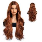 Luxe pruik lang koperrood haar met losse slag zonder pony, Sieraden, Tassen en Uiterlijk, Uiterlijk | Haarverzorging, Ophalen