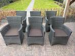 6 tuinstoelen met kussens, Tuin en Terras, Ophalen, Gebruikt, Wicker