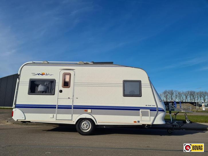Hobby De Luxe 460 UFE met Luifel, Caravans en Kamperen, Caravans, Bedrijf, tot en met 4, 1000 - 1250 kg, Rondzit, Hobby, Frans bed