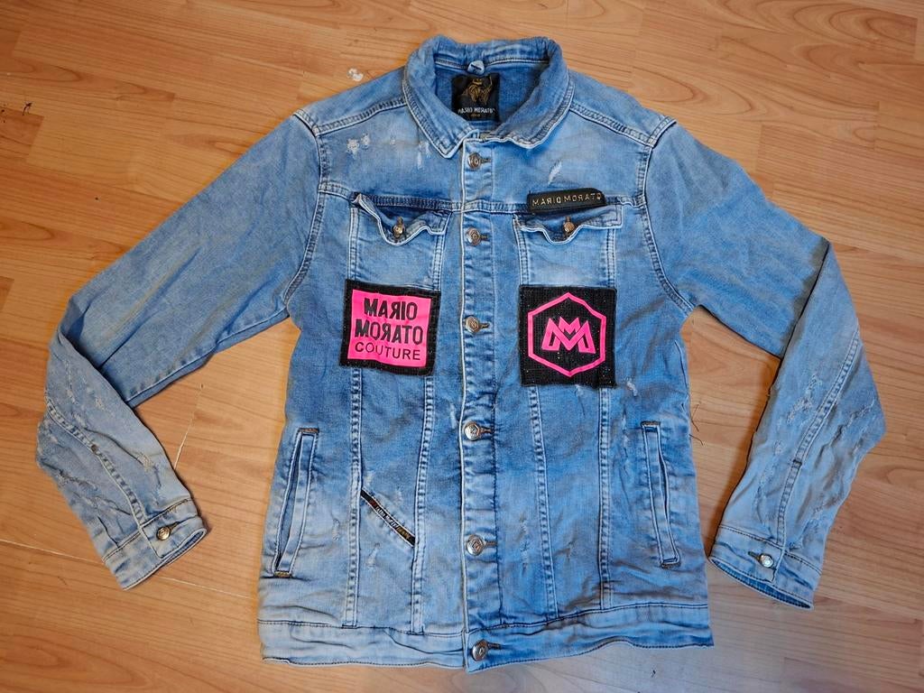 spijkerjas mario morato maat S, Ophalen, Zo goed als nieuw, Blauw