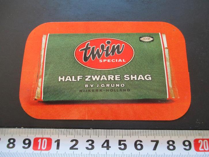 sticker tabak TWIN special half zware shag j gruno nijkerk, Verzamelen, Stickers, Zo goed als nieuw, Ophalen