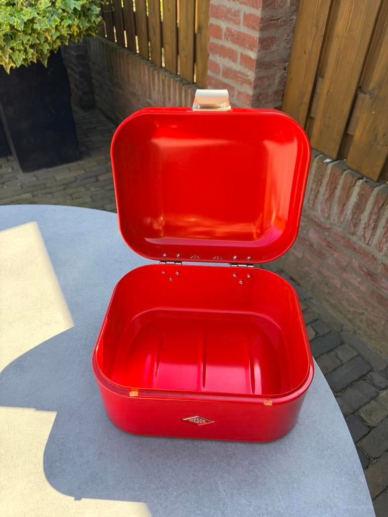 Wesco Broodtrommel Rood - Vintage Stijl, Ophalen of Verzenden, Zo goed als nieuw, Metaal, Broodtrommel