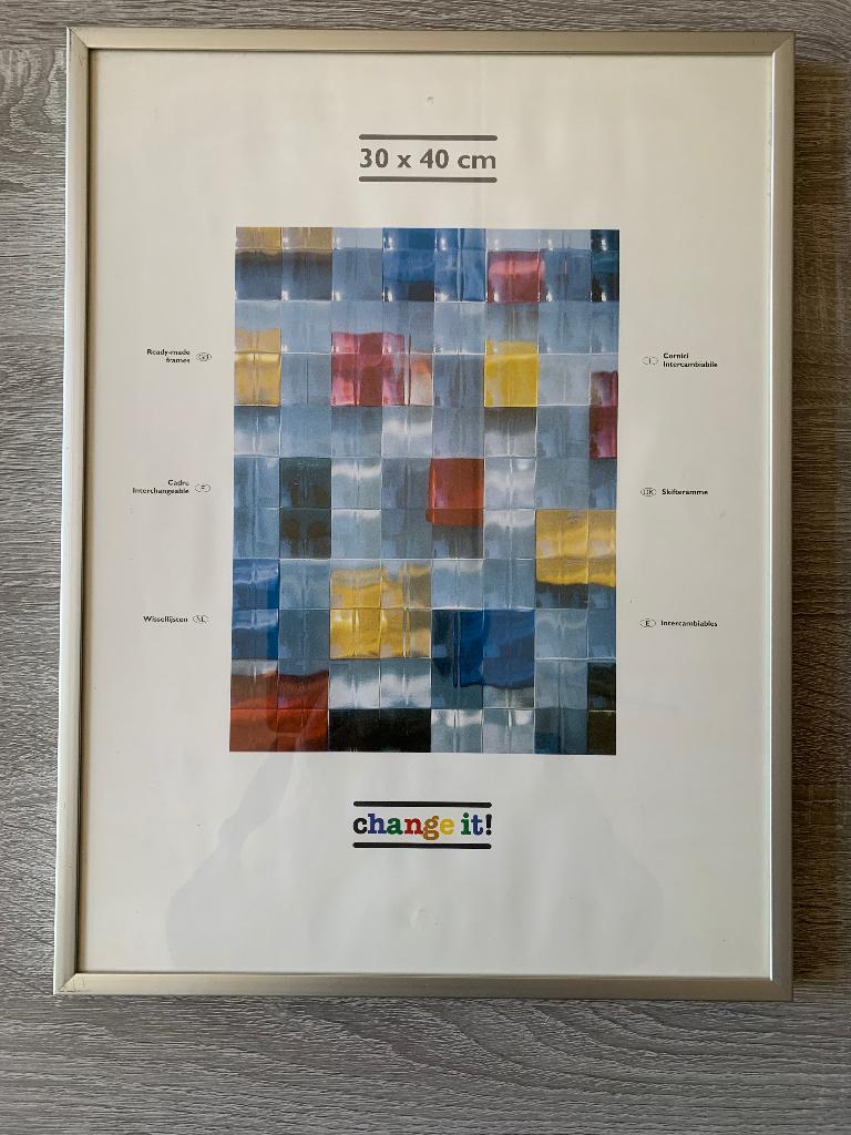Fotolijst 30x40, Ophalen, Minder dan 50 cm, Metaal of Aluminium, Zo goed als nieuw