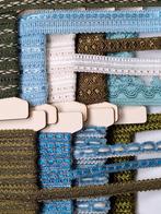 Blauw groen vintage jaren 70 sierbanden pakket, Ophalen of Verzenden, Nieuw, Lint, Band of Elastiek