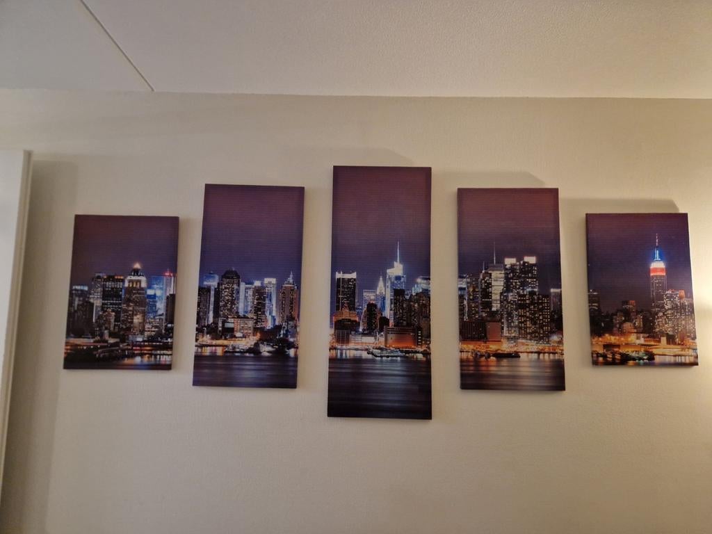 Muurdecoratie skyline New York 5-delig, Huis en Inrichting, Woonaccessoires | Wanddecoraties, Ophalen