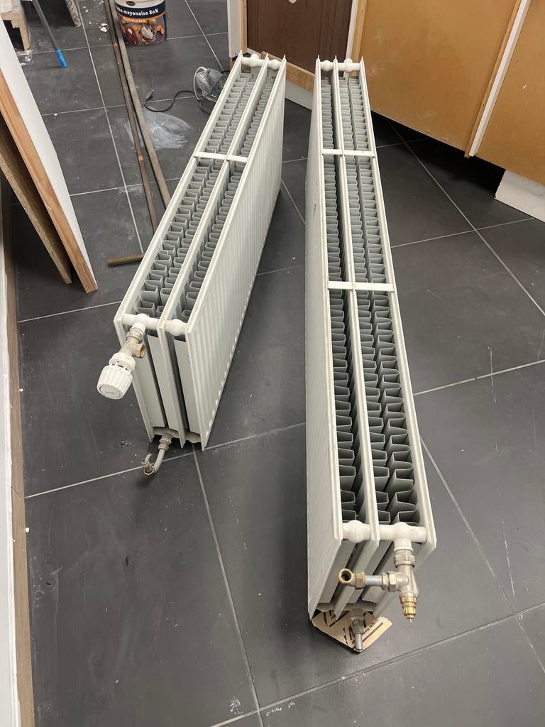 Twee witte radiatoren, 30 tot 80 cm, Gebruikt, Radiator, Ophalen of Verzenden
