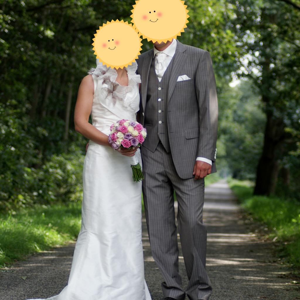 Prachtig trouwpak van K!mo, Ophalen of Verzenden, Zo goed als nieuw, Wit, Ivoor of Crème, Trouwpak