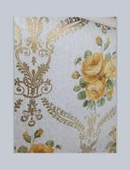 3933 vintage behang geel rozen barok vintage 60s 70s swiet, Ophalen of Verzenden, 50 tot 75 m², Wit