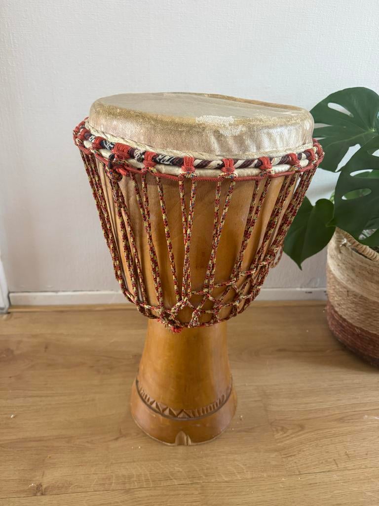 Authentieke Djembe, Muziek en Instrumenten, Percussie, Ophalen, Gebruikt, Trommel