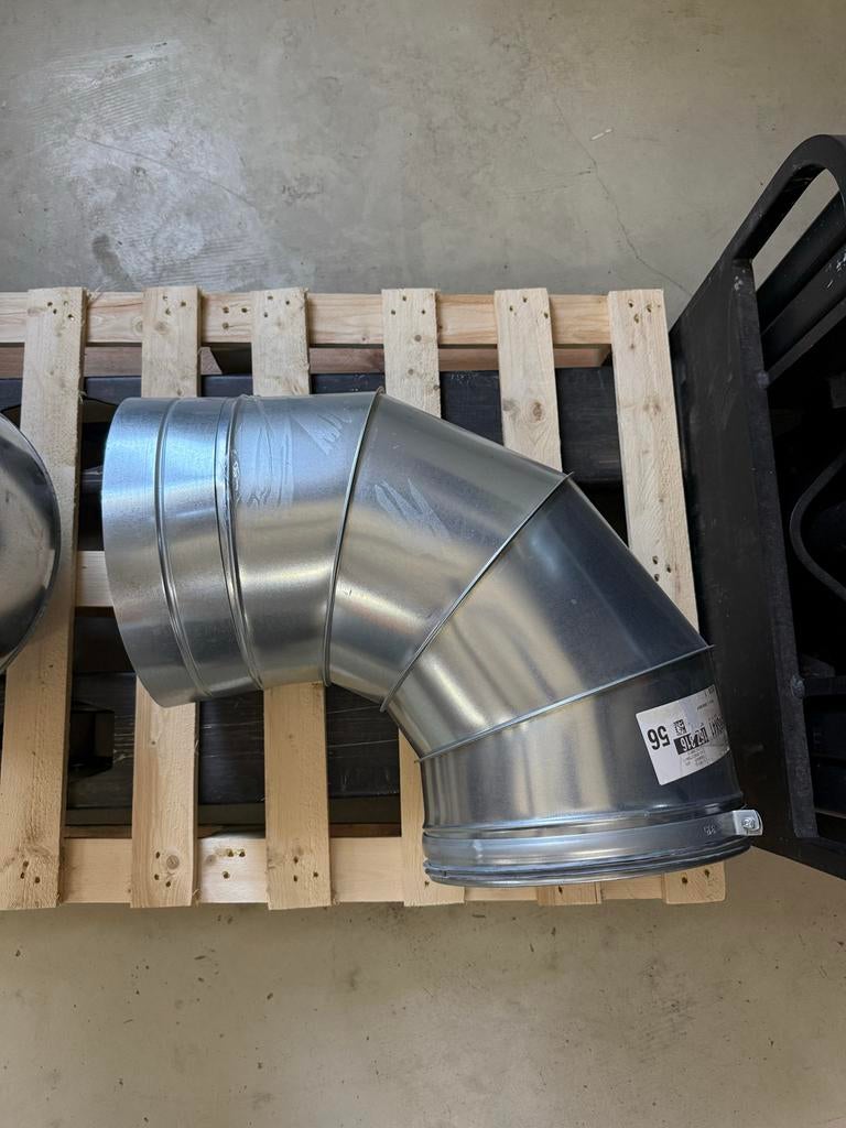 Demper lucht kanaal rond 315mm incl. bochtstukken, Doe-het-zelf en Verbouw, Ventilatie en Afzuiging, Ophalen, Nieuw, Ventilator